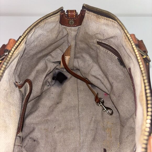 Vintage Dooney & Bourke Florentine Vachetta Brown Leather Large Juliette Satchel - Picture 16 of 16